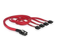 DeLOCK 83057 Mini SAS Cable 36 Pin to 4 x SATA 50 cm, red - orange