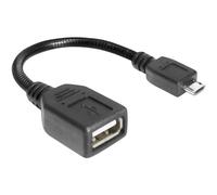 DeLOCK 83293 Cable USB Micro-B Male to USB 2.0-A Female OTG Flexible 15 cm Black