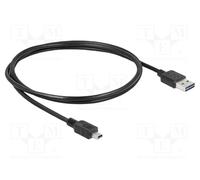 83362 Cable USB 2.0 Gold Plated 1m Black 24AWG,28AWG 480Mbps DELOCK
