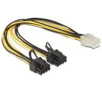 DeLOCK 83433 Cable 6 Pin Female > 2 x 8 Pin PCI Express Power Supply S