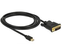 DeLOCK 83989 2m Mini DisplayPort DVI-D Black - Video Cable Adapter 2 m Mini DisplayPort DVI-D Male Gold