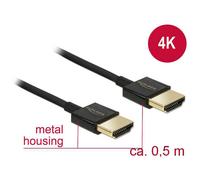 Delock 84786 HDMI Cable A-A 0.5m High Speed with Ethernet 4K 60Hz ...