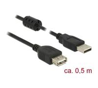Delock 84882 USB 2.0 Extension Cable Type-A Male to Female 0.5m Bl...