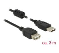 DeLOCK Extension Cable USB 2.0 Type A Male to USB 2.0 Type A Female 3.0 m Black