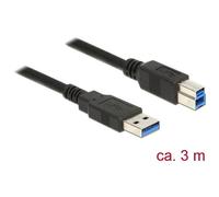 Delock 85069 USB 3.2 Gen 1 Cable Type-A to Type-B 3m Black Gold-plated