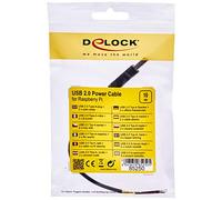 DeLOCK 85250 cable USB 2.0, type A male > 2 x open cable ends, 10 cm, Raspberry Pi., black