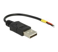 Delock 85250 USB 2.0 cable USB-A plug to open ends 0.10 m Black