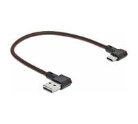 Delock 85279 USB cable USB-A to USB-C Black gold plated 0.20 m