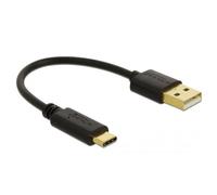 Delock 85354 USB cable USB-A plug, USB-C® plug 0.15 m Black