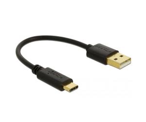 Delock 85354 USB cable USB-A plug, USB-C® plug 0.15 m Black