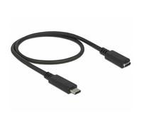 DeLock Kab USB3.1 C> USB Type-C Buchse Verlängerung 0.5 m Schwarz - Kabel - Digi
