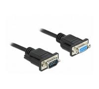 Delock 86578 Series Cable [1x RS232 plug - 1x RS232 socket] 1 m Black