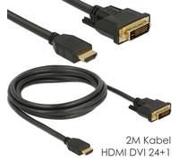 Delock Adapter Cable HDMI DVI 24+1 Digital Bi-Directionally 2M 2 Meter New V346