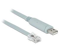 DeLOCK Adapter Cable USB 2.0 Male to Serial 1 x RS232 RJ45 ST 1 m Grey