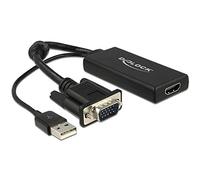 DeLOCK 0.25m VGA+USB2.0-A/HDMI VGA (D-Sub) + USB Black