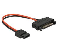 Delock cable Power SATA 15 Pin jack > Slim SATA 6 Pin - Power female 10 cm