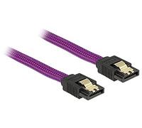 DeLock Cable SATA 6GB/S 50 cm Purple GE/Metal Premium