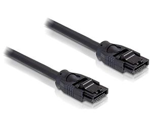 Delock cable SATA 6Gb/s rund 10cm ge/ge Metall - 82780