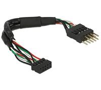DeLOCK Cable USB 2.0 Post Socket 2.00 mm 10 Pin > USB 2.0 Post Plug 2.54 mm 10 Pin 12 cm