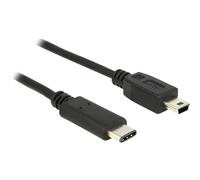 DELOCK Cable USB Type-C 2.0 Plug to USB 2.0 Mini-B Plug, 1.0 m, Black