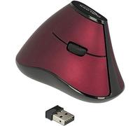DeLOCK Ergonomic Vertical Optical Mouse 5 Buttons 2.4 GHz Wireless Wireless Mouse with USB-A Adapter Preventive Against Mouse Arm/Tennis Elbow (RSI Syndrome), 12528, Black/Red