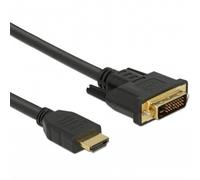 Delock 85651 HDMI/DVI Cable Black Gold-Plated Connectors 0.5 m Tri...