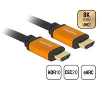 DeLOCK high speed HDMI cable, 48 Gbps, 8K, 60 Hz, 1.5 m. Black/Gold, 85728