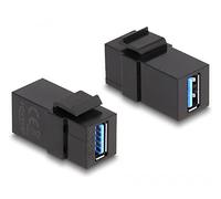 Delock Keystone Module USB 3.0 A Female to USB 3.0 A Female Black