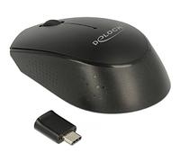 DeLOCK Optical 3-Button Mini Mouse Wireless USB Type-C 2.4 GHz for Right and Left Handed Users