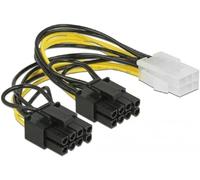 DELOCK Power Cable 6-Pin PCIe -> 2 x 8-Pin PCIe Female/Male 0.15 m