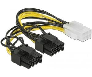 DELOCK Power Cable 6-Pin PCIe -> 2 x 8-Pin PCIe Female/Male 0.15 m