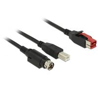 DeLOCK Power High Cable Male 24 V to USB Type B Male + Mini-DIN mini-DIN 3-Pin Plug 3 m for POS Printers and Terminals