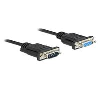 86601 Cable D-Sub 9pin Female, D-Sub 9pin Male PVC L: 1m Black DELOCK