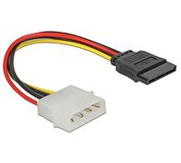 DeLock Stromadapter 4pin auf S-ATA 15pin 12cm Kabel Netzkabel intern 1 x 4 pol Stecker auf 1 x 15 pol/SATA Stecker 0.12 m