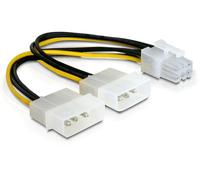 DELOCK Stromkabel 2x Molex 4pin St -> PCI Express NEW