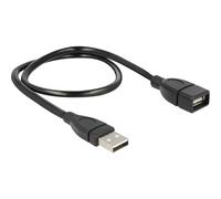 DeLOCK USB 2.0 A Male to Female Shapecable 50 cm Black 50cm black 1