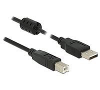 DeLock USB 2.0 Type A Male to USB 2.0 Cable Type Male to B Male 5 m Black