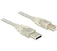 DeLock USB 2.0 Type A Male to USB 2.0 Cable Type Male to B Male 5 m Transparent