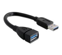 Delock 82776 USB 3.0 cable USB-A plug to socket Black 0.15 m