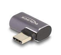 DeLOCK USB Adapter 40Gbps USB Type-C PD 3.0 100W male to female angled left/right 8K 60Hz metal