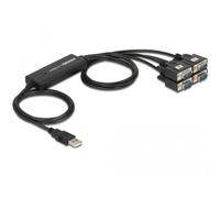 DeLOCK USB Cable/Adapter USB A to 4X D-Sub9 M/1.40 m