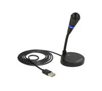 DeLOCK USB Microphone with Gooseneck for Notebook and Computer, Plug & Play, Ideal for Gaming, Podcast, Skyping and Vocals, with Touch Mute, 65868