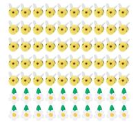 DELOGRIN 50pcs Yellow Felt Bees, 20pcs Felt Flowers Honey Bees for Crafts, Wool Felt Animals Mini Cute Bumble Bee for Embellishments, Tiny Craft Bees for Party GIF Clothing Hat DIY Crafts Decor