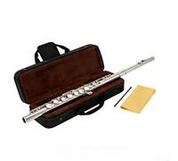 Deloitte C Flutes Closed Hole 16 Keys Flute for Beginner Kids Student Flute Instrument with Cleaning Kit, Carrying Case, Gloves, Tuning Rod, DFL-201