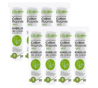 DELON+ Premium Cotton Rounds with Aloe Vera & B5 Provitamin - 100 Count pack of 8