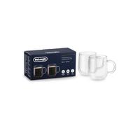 Delonghi 2x double borosilicate glass glasses with handles 500ml coffee machine