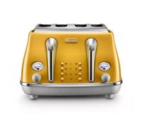 De’Longhi Icona Capitals 4 Slice Toaster, Yellow, CTOC4003.Y