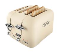 Delonghi 4 Slice Toaster, Wide Slot, Argento Beige, CT04.BG