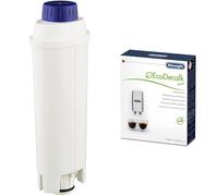 De'Longhi 5513292811 Water Filter, Pack of 1, White & EcoDecalk Descaler, Eco-Fr