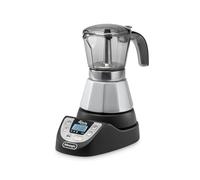 De'Longhi Alicia Plus - Electric Moka Coffee Maker 2-4 Cups Black/Silver | Italian Coffee Maker, Electric Moka Pot, 2-4 Cups, Keeps Coffee Warm for 30 Minutes, Automatic Switch-Off, Display, EMKP42.B